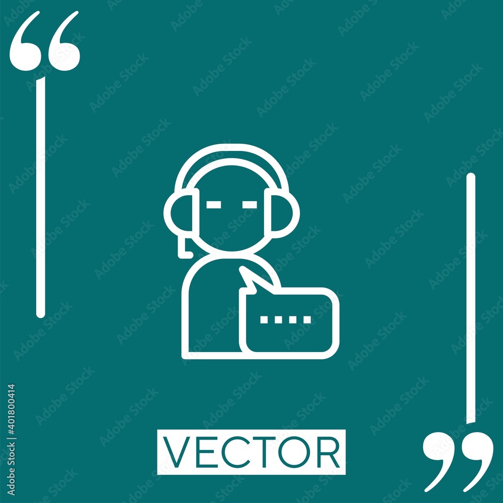 Poster phone operator vector icon Linear icon. Editable stroke line