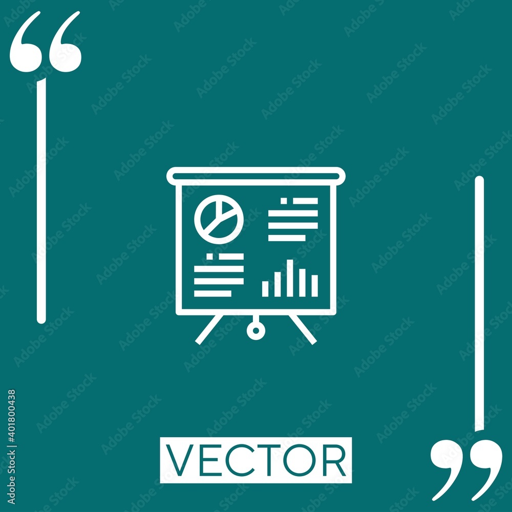 Poster presentation vector icon linear icon. editable stroke line