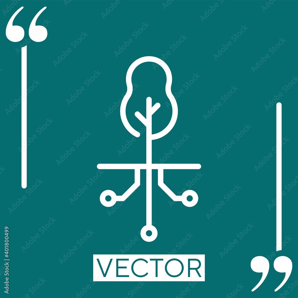 Poster tree vector icon linear icon. editable stroke line