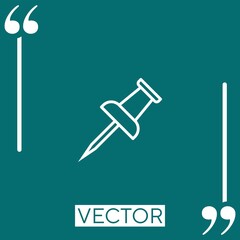 push pin vector icon Linear icon. Editable stroke line
