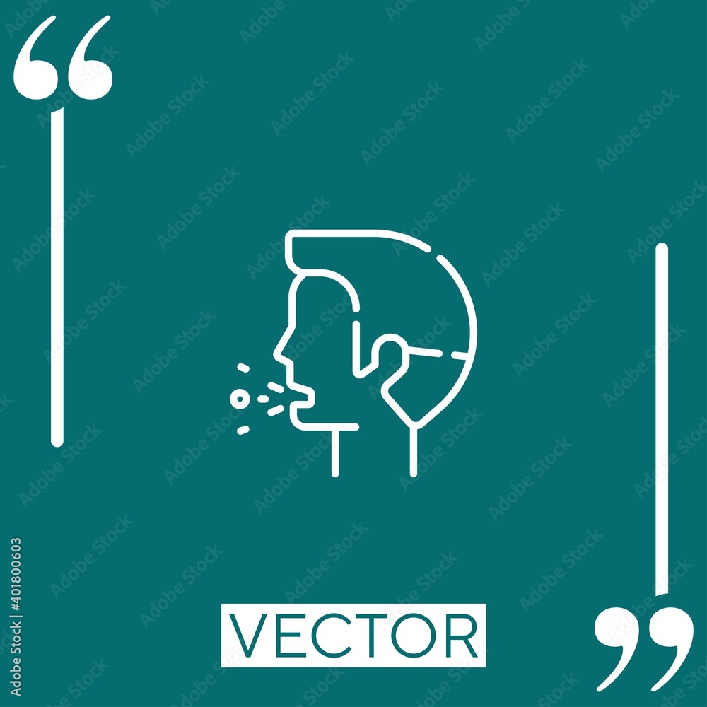 Poster cough vector icon linear icon. editable stroke line