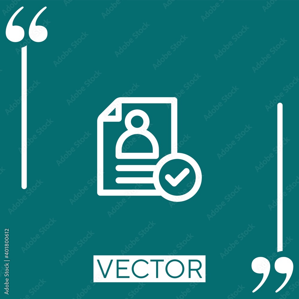 Poster cv vector icon linear icon. editable stroke line