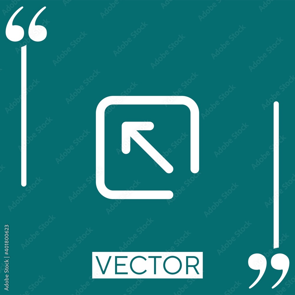 Poster diagonal arrow vector icon linear icon. editable stroke line