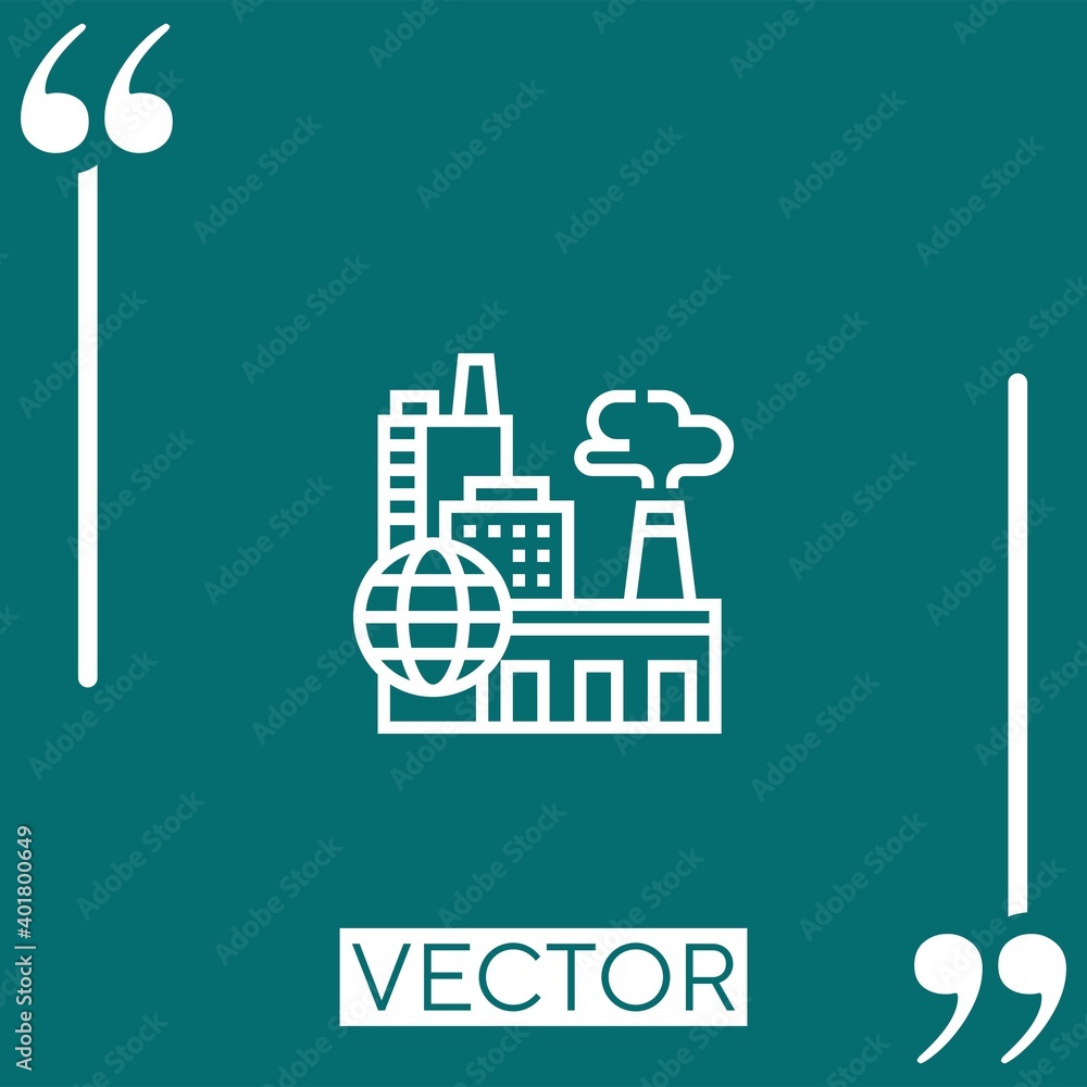 Poster factory vector icon linear icon. editable stroke line