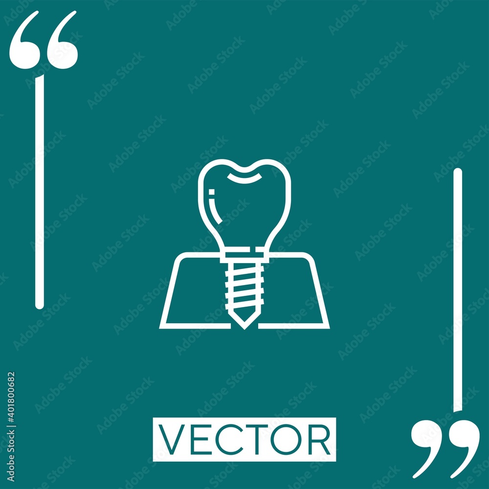 Poster implants vector icon linear icon. editable stroke line
