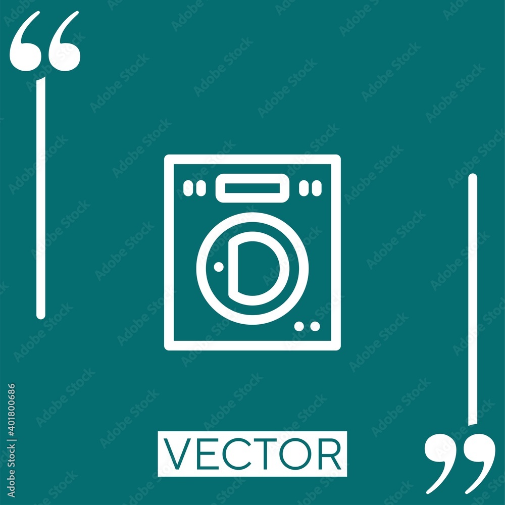 Poster laundry machine vector icon linear icon. editable stroke line