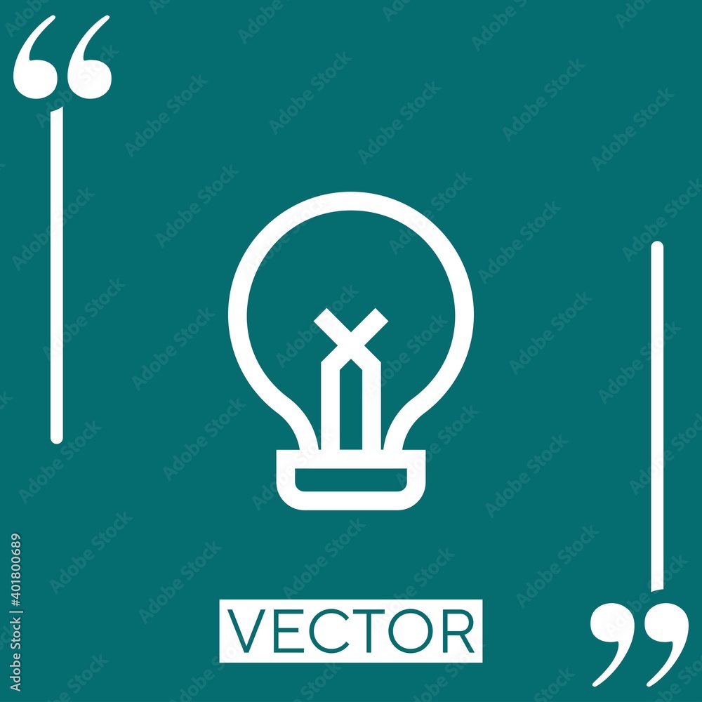 Poster lightbulb vector icon linear icon. editable stroke line