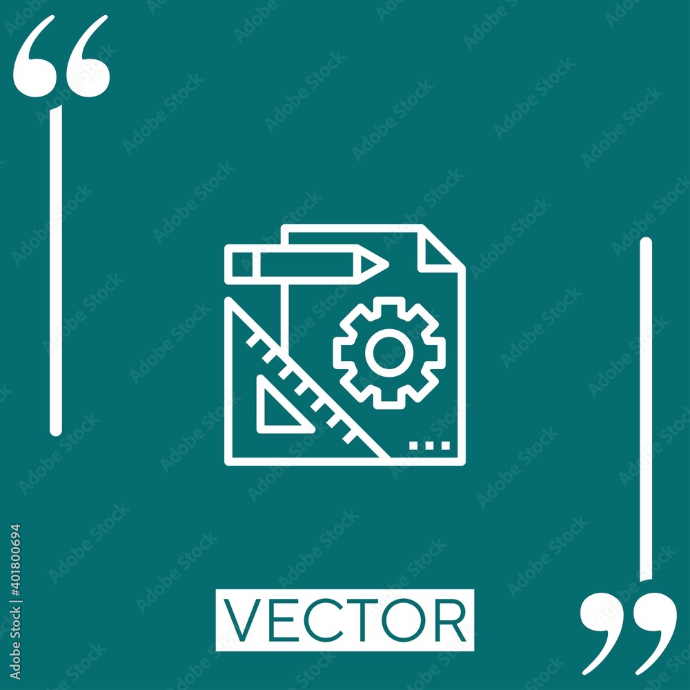 Poster management vector icon linear icon. editable stroke line