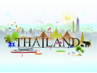 Thailand travel and culture vector