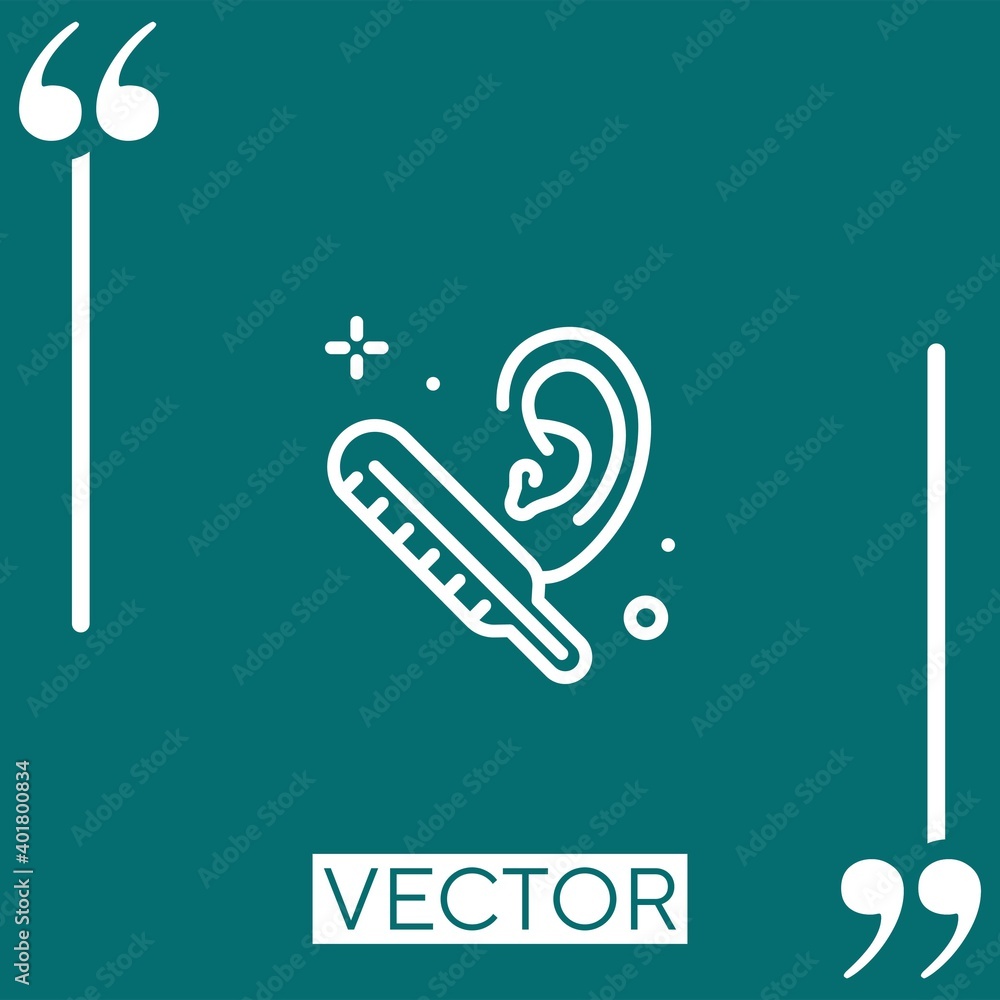 Poster thermometer vector icon linear icon. editable stroke line