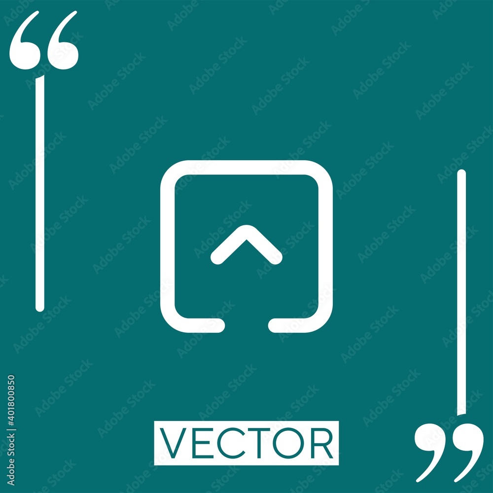 Poster up arrow vector icon linear icon. editable stroke line