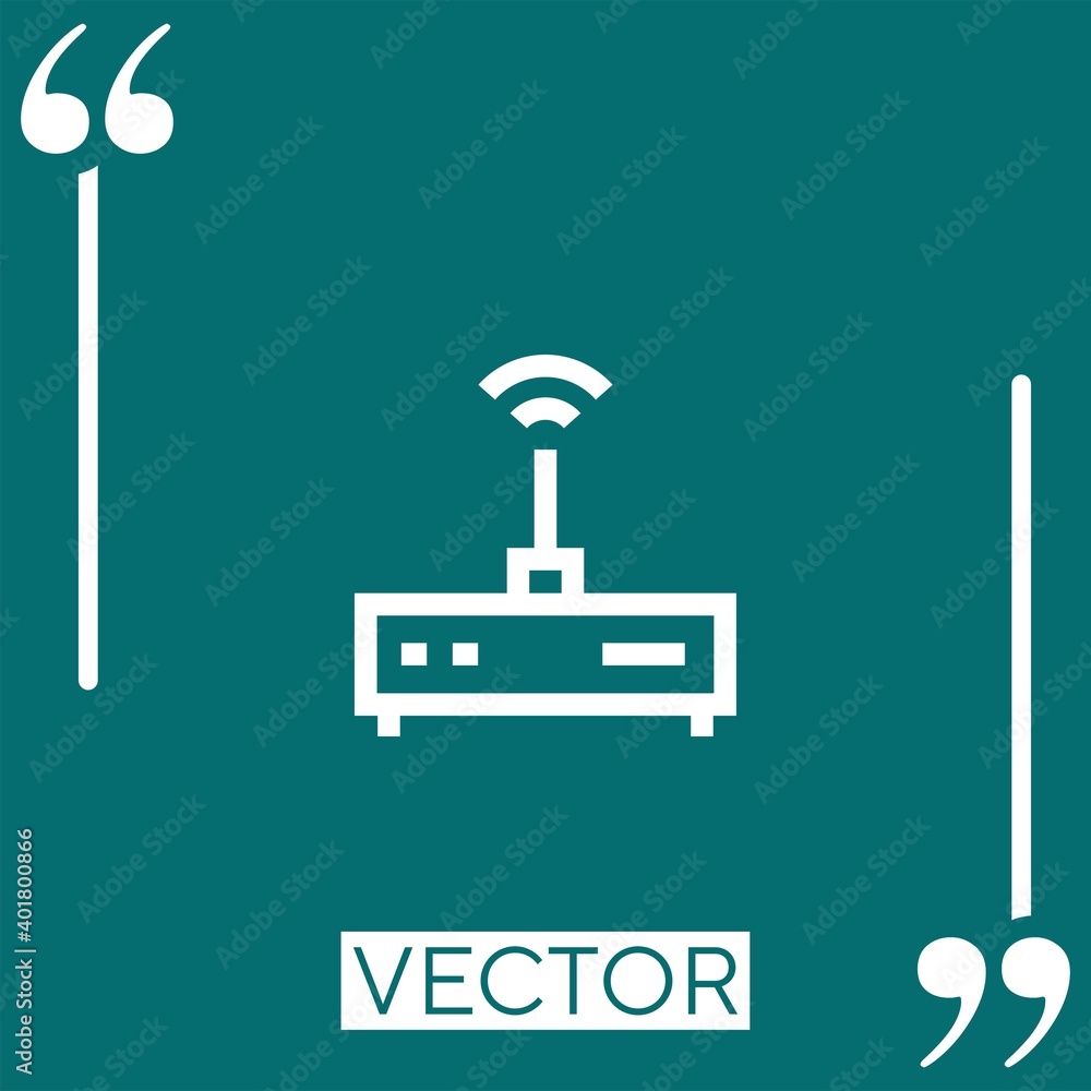 Poster wireless connection vector icon linear icon. editable stroke line