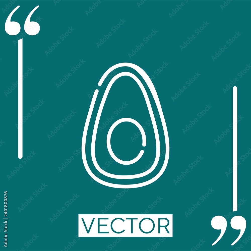 Poster avocado vector icon linear icon. editable stroke line