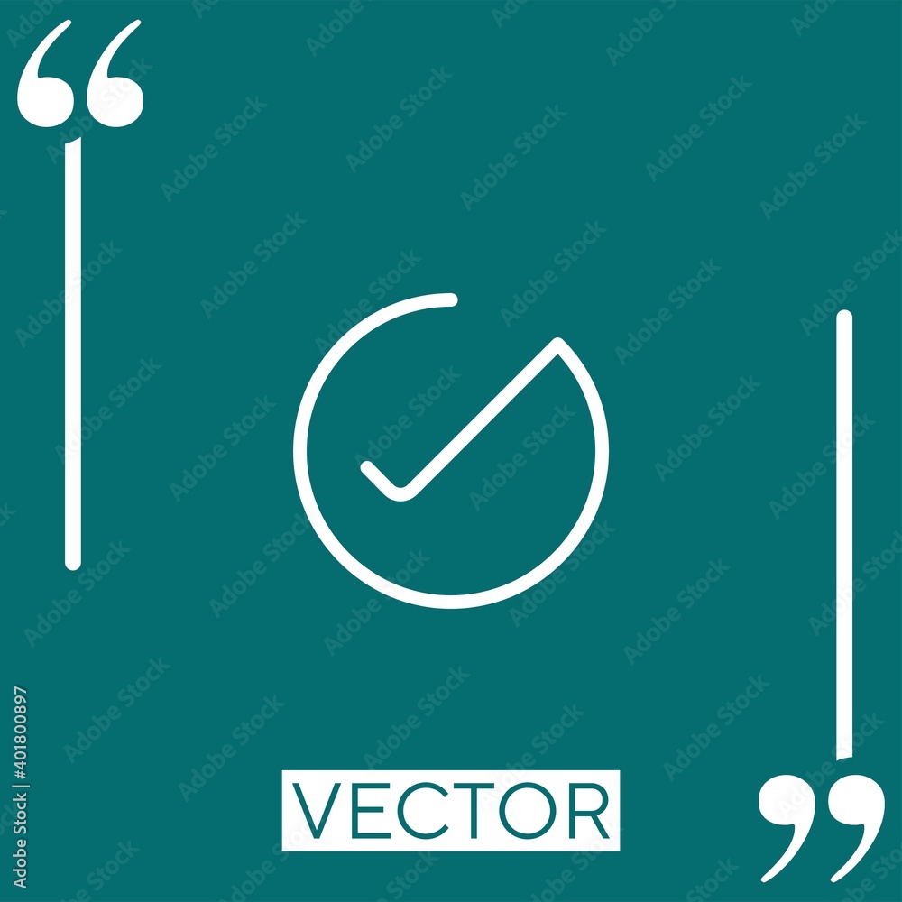Poster checked vector icon linear icon. editable stroke line