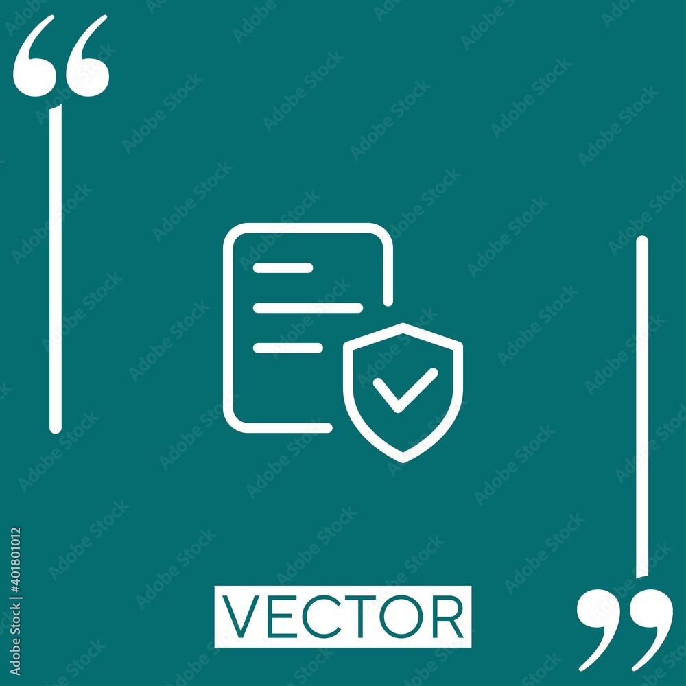 Poster secure vector icon linear icon. editable stroke line