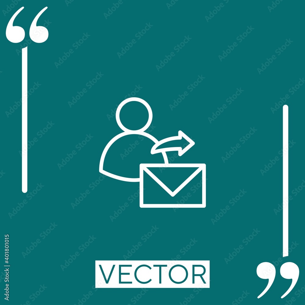 Poster send mail vector icon linear icon. editable stroke line