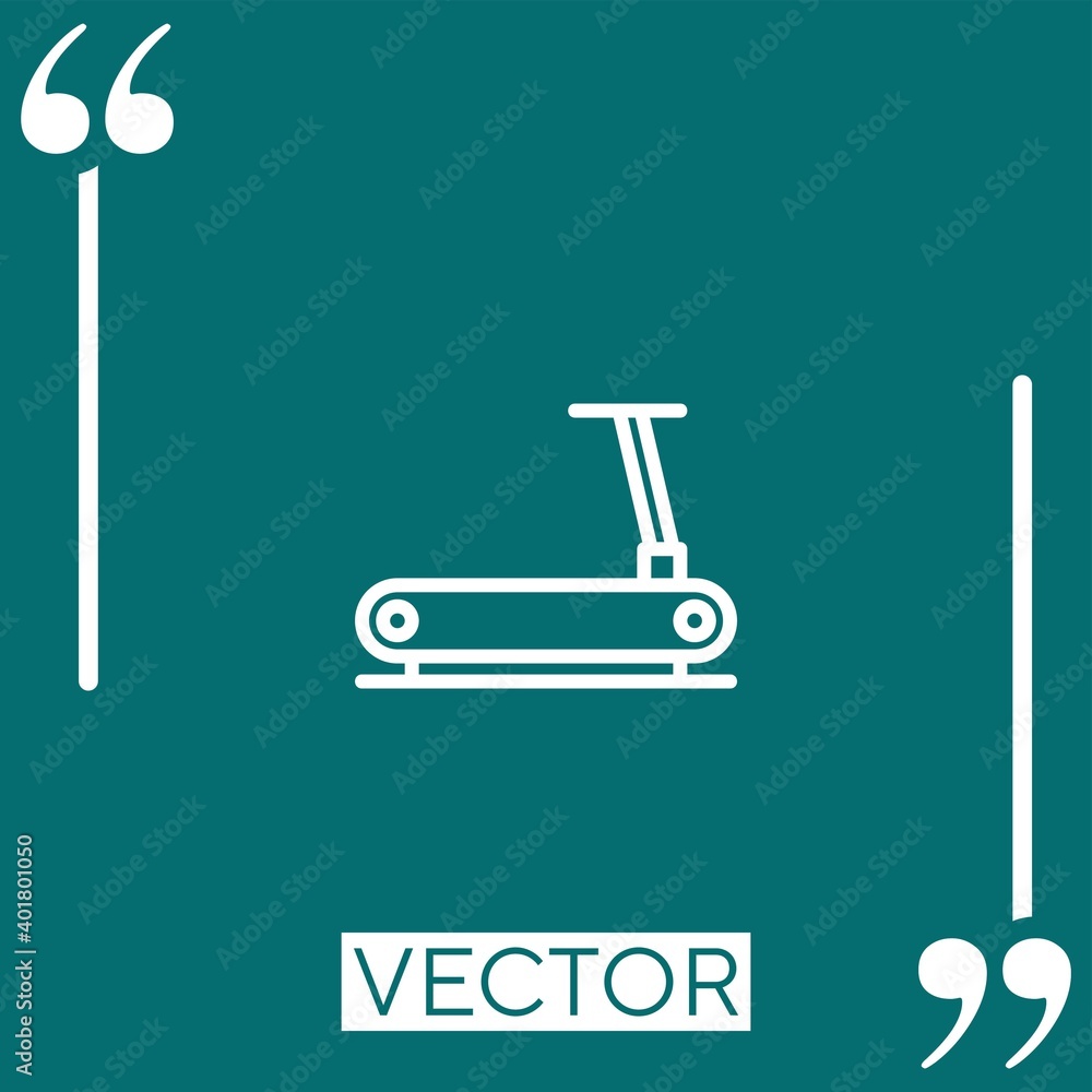 Poster treadmill vector icon linear icon. editable stroke line
