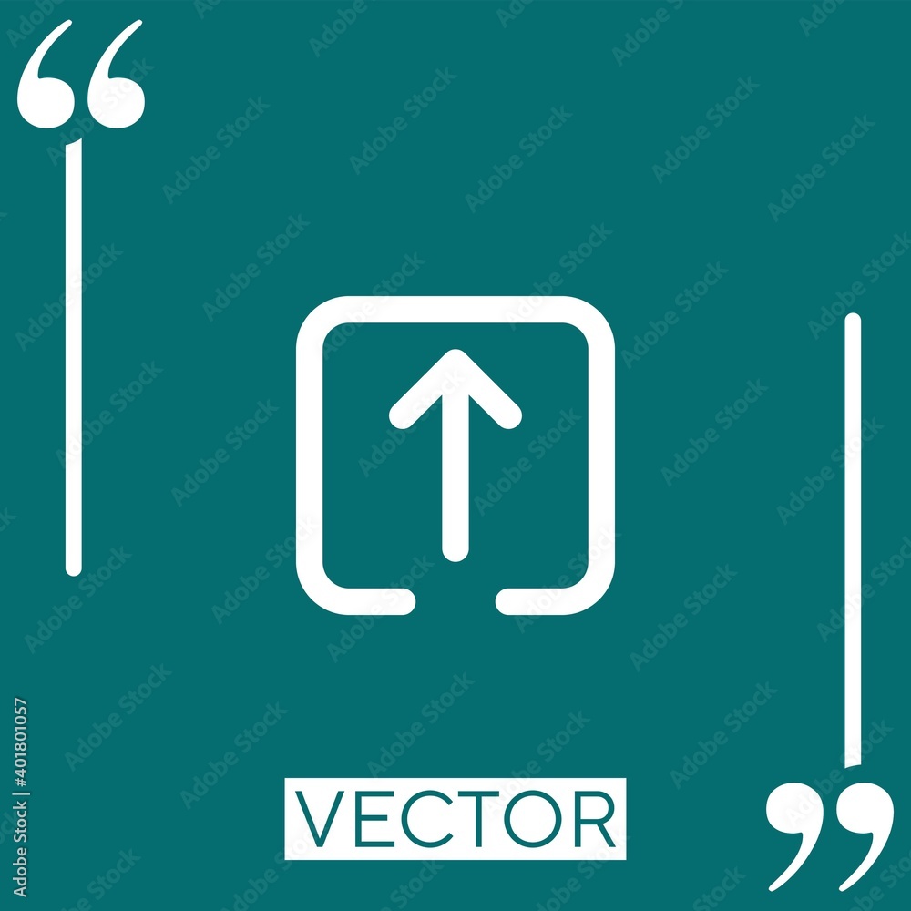 Poster up arrow vector icon linear icon. editable stroke line