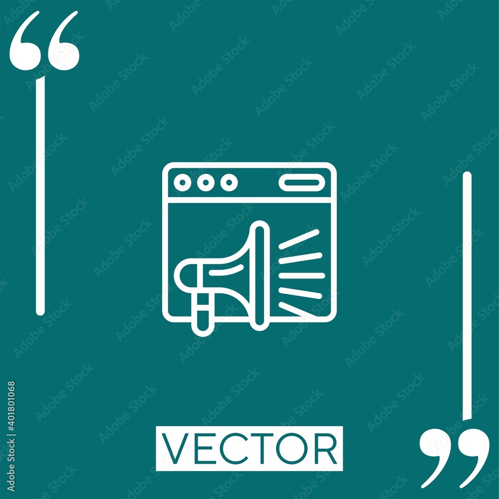 Aufkleber website vector icon linear icon. editable stroke line