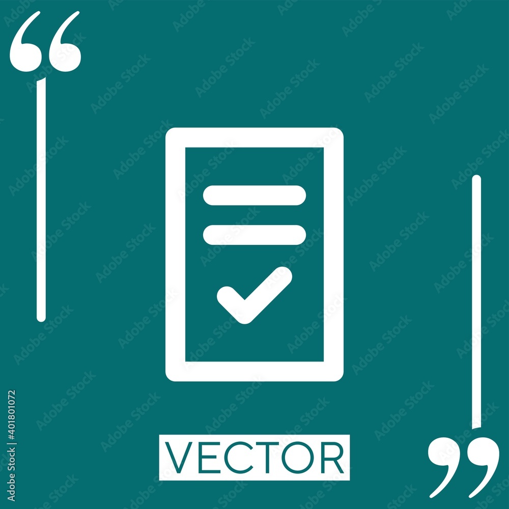 Poster approval vector icon linear icon. editable stroke line
