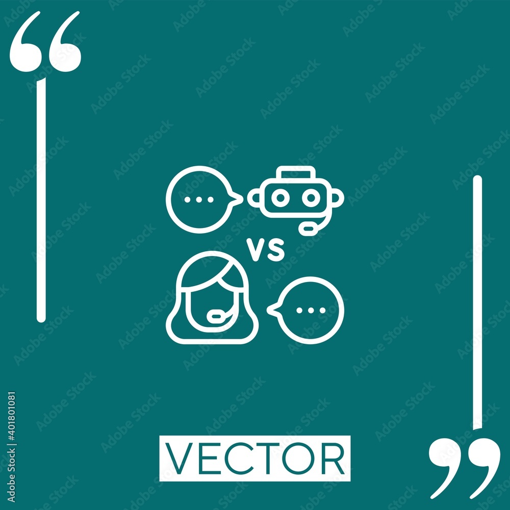 Poster bot vector icon linear icon. editable stroke line