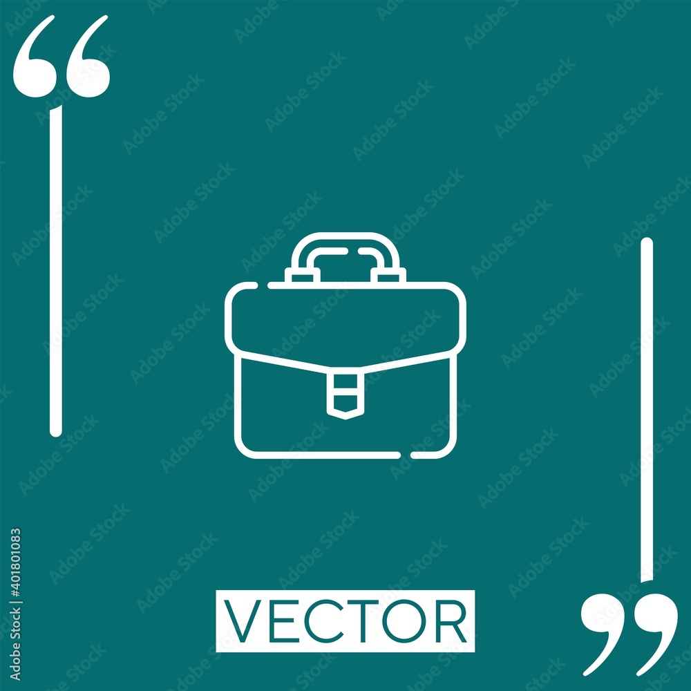 Poster briefcase vector icon linear icon. editable stroke line