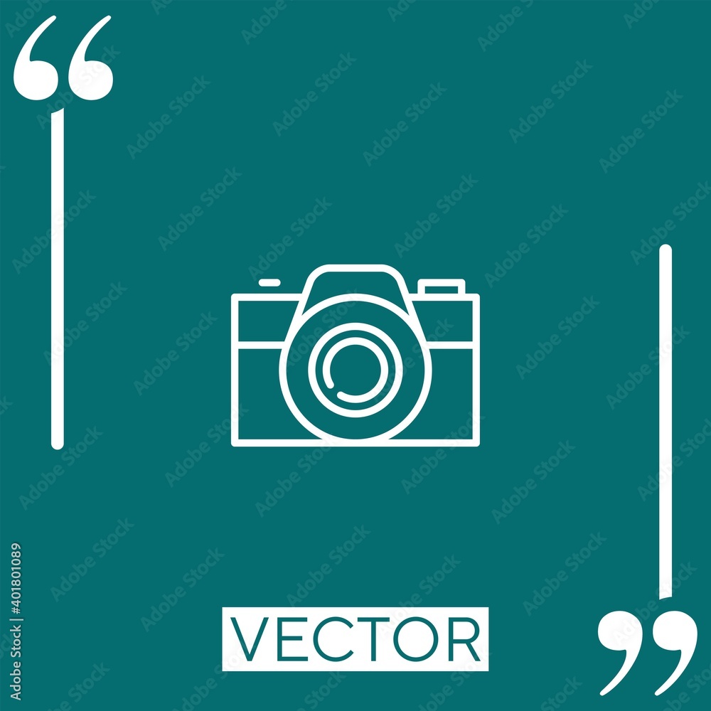 Poster camera vector icon linear icon. editable stroke line