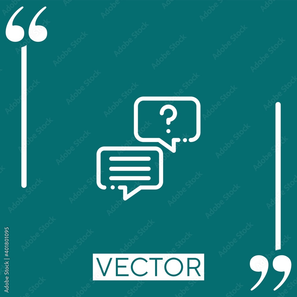 Poster chat vector icon linear icon. editable stroke line