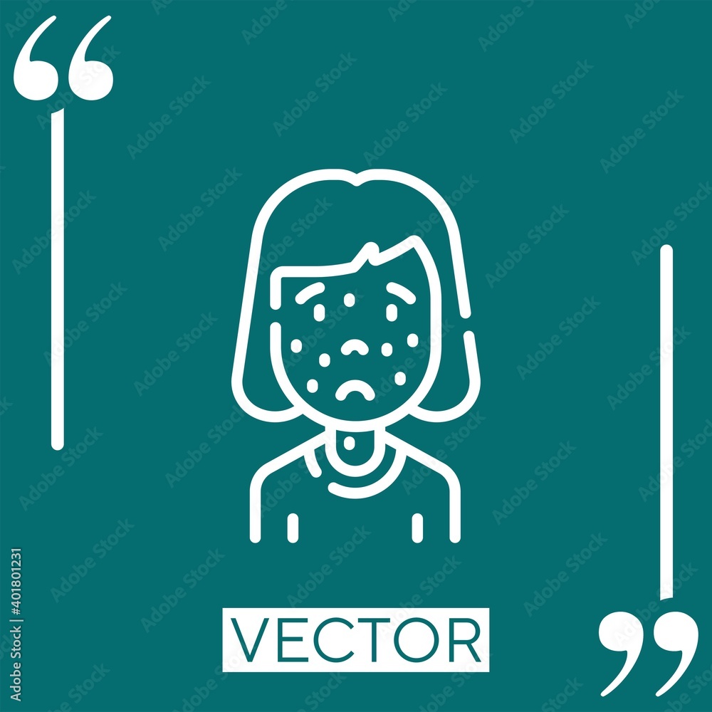 Poster rash vector icon linear icon. editable stroke line