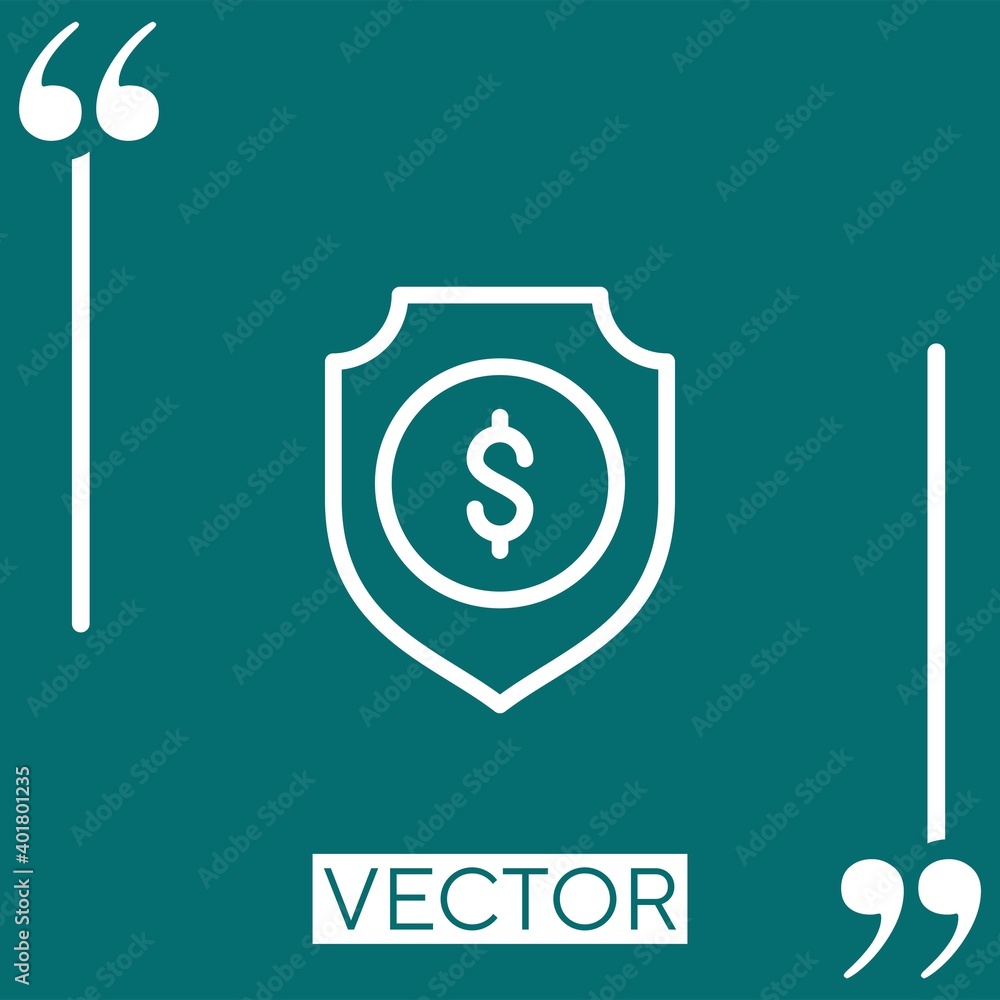Poster shield vector icon linear icon. editable stroke line