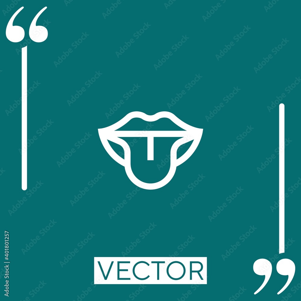 Poster tongue vector icon linear icon. editable stroke line
