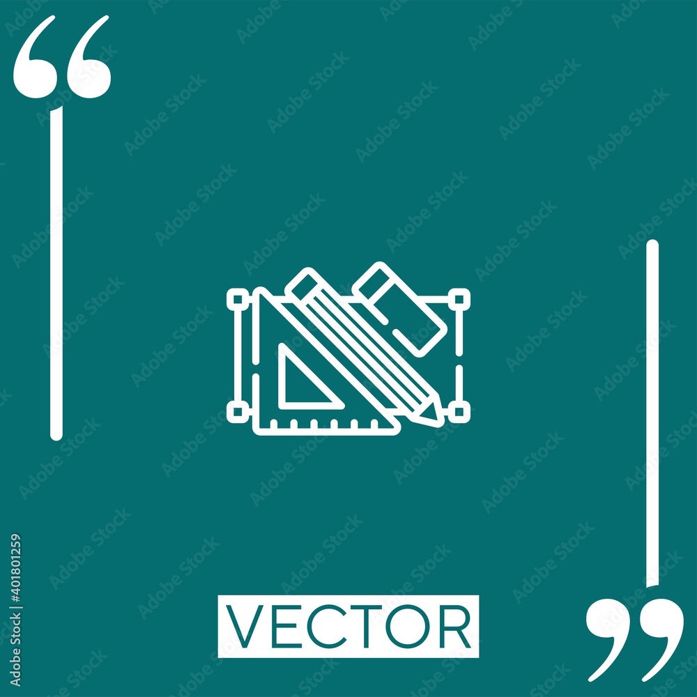 Poster tools vector icon linear icon. editable stroke line