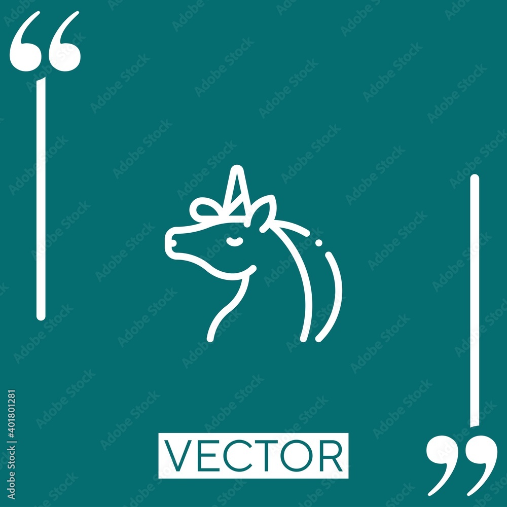 Poster unicorn vector icon linear icon. editable stroke line