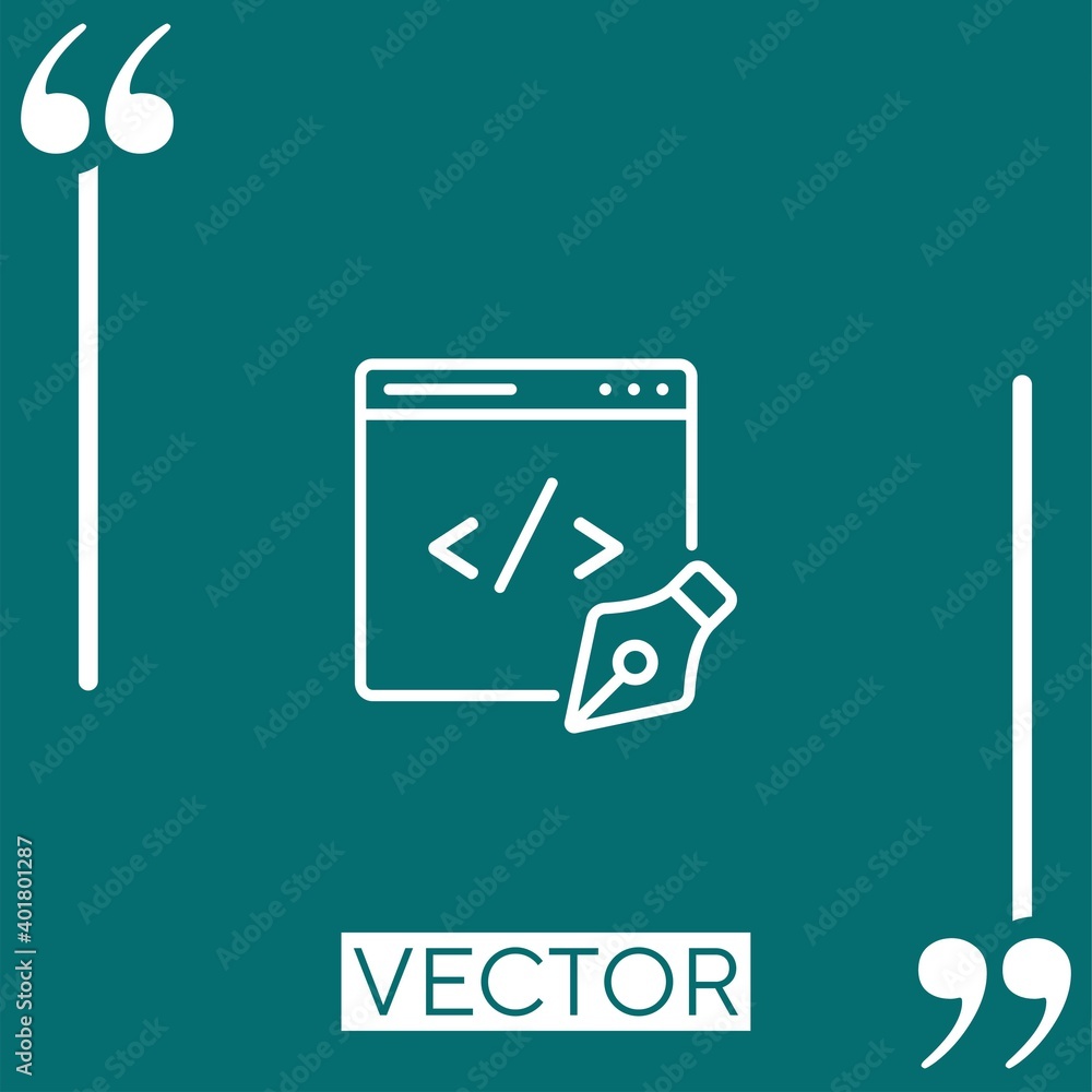 Poster web design vector icon linear icon. editable stroke line