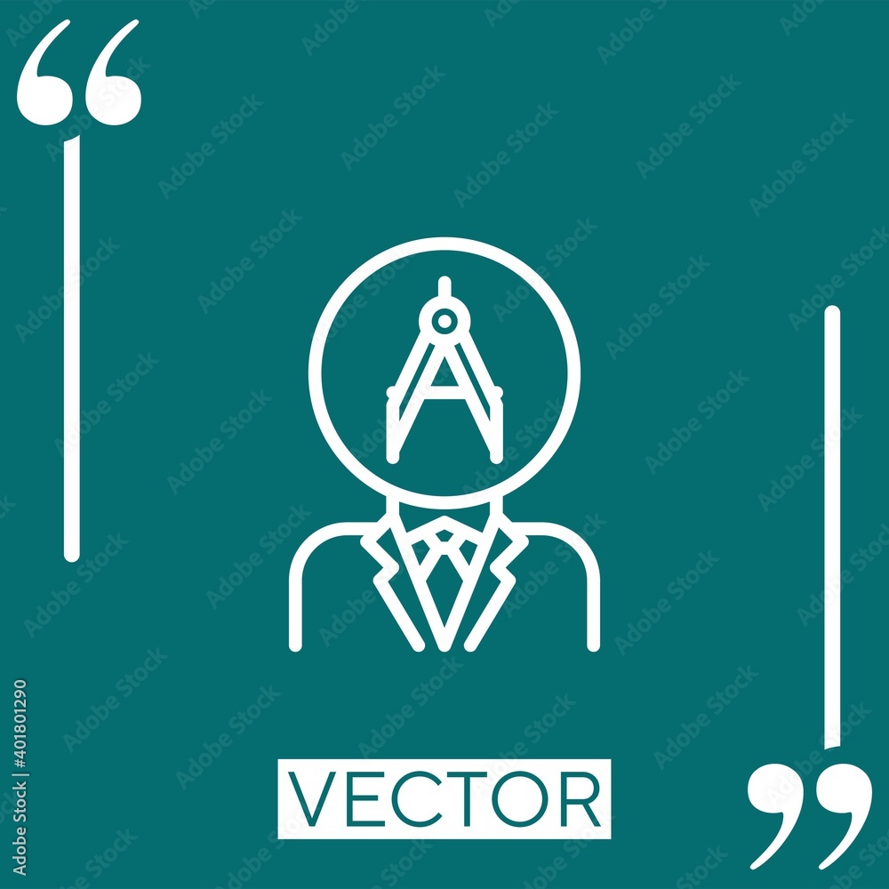 Poster architect vector icon linear icon. editable stroke line