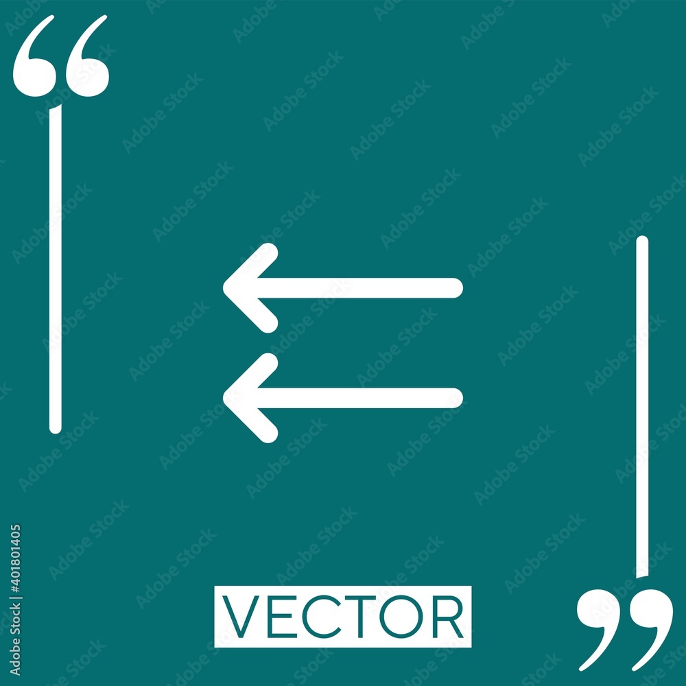 Poster left arrow vector icon linear icon. editable stroke line