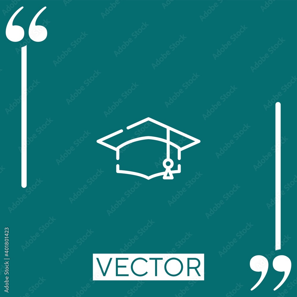 Poster mortarboard vector icon linear icon. editable stroke line