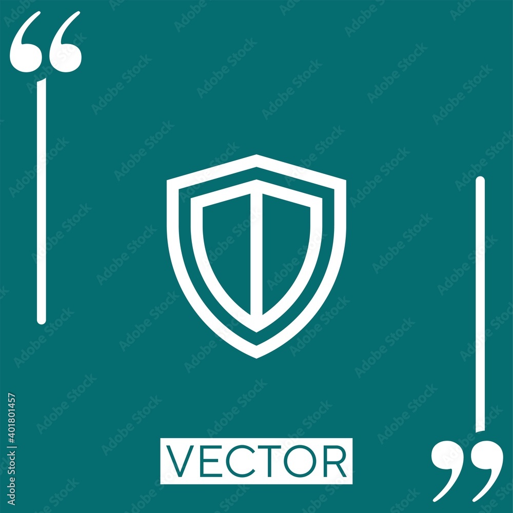 Poster shield vector icon linear icon. editable stroke line