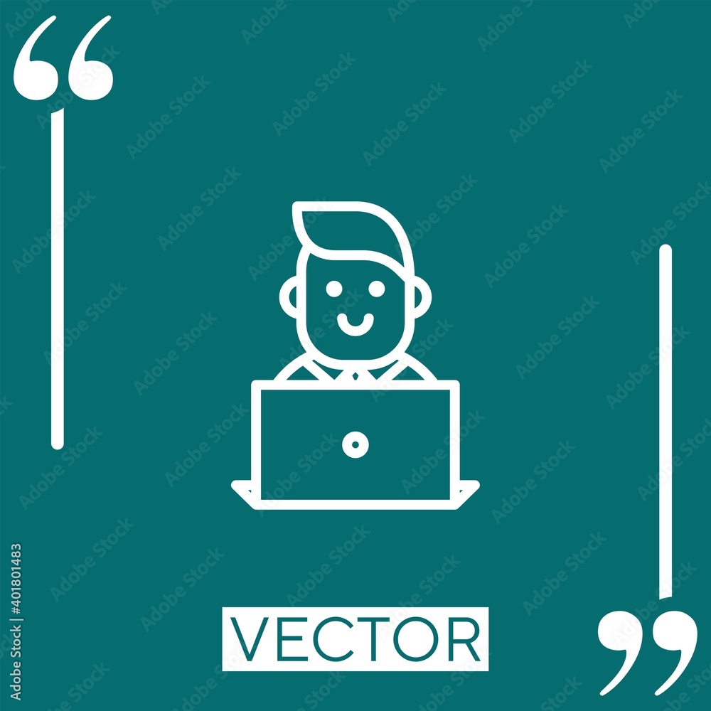 Aufkleber studying vector icon linear icon. editable stroke line