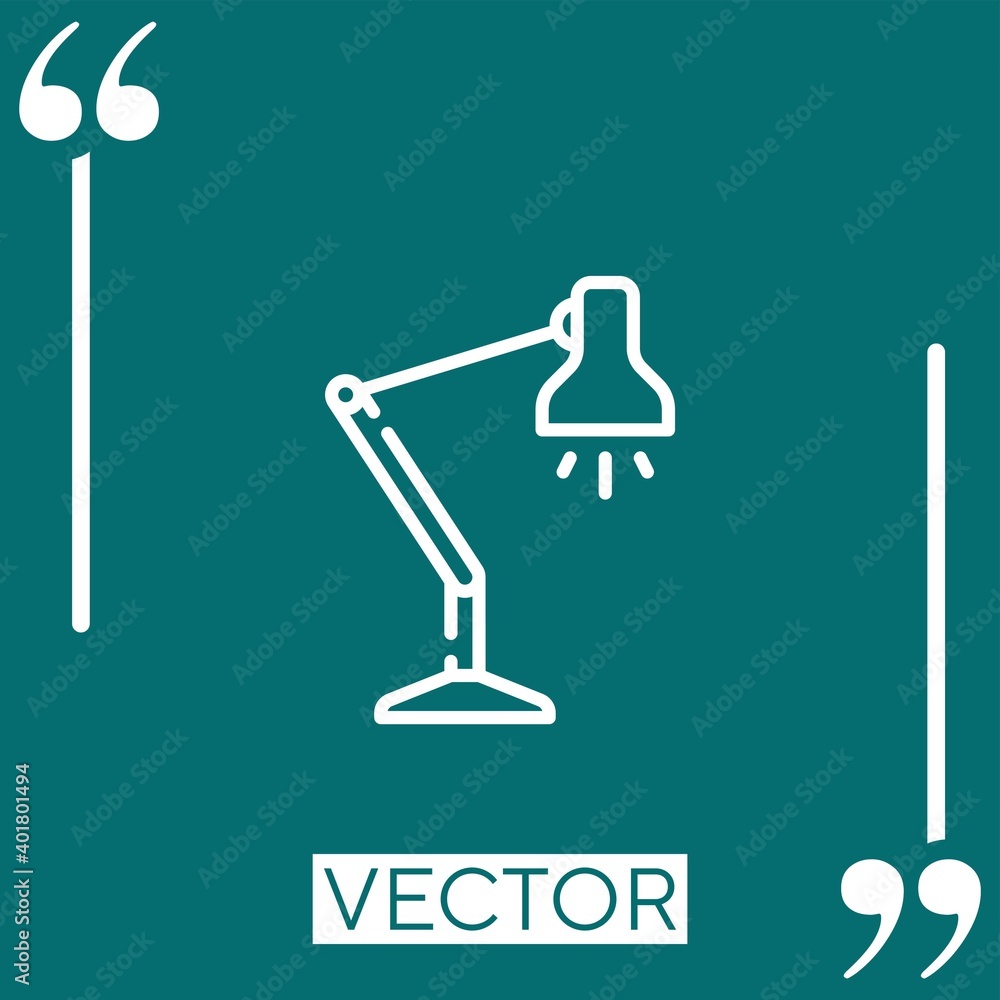 Poster table lamp vector icon linear icon. editable stroke line
