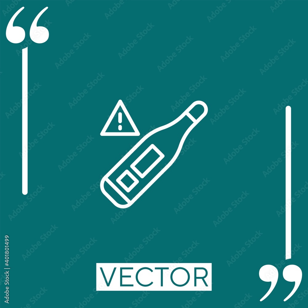 Poster thermometer vector icon linear icon. editable stroke line