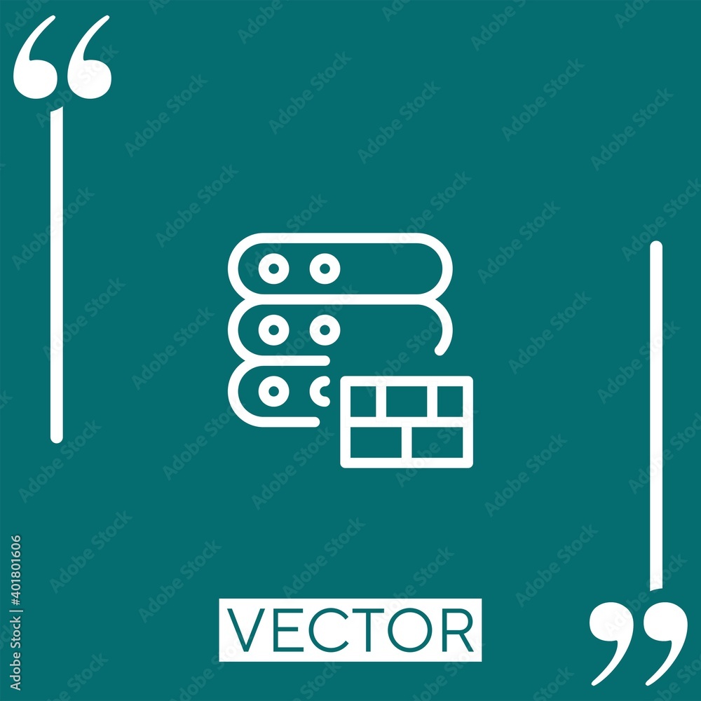 Poster firewall vector icon linear icon. editable stroke line