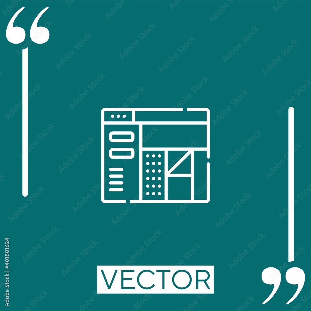 Poster interface vector icon linear icon. editable stroke line