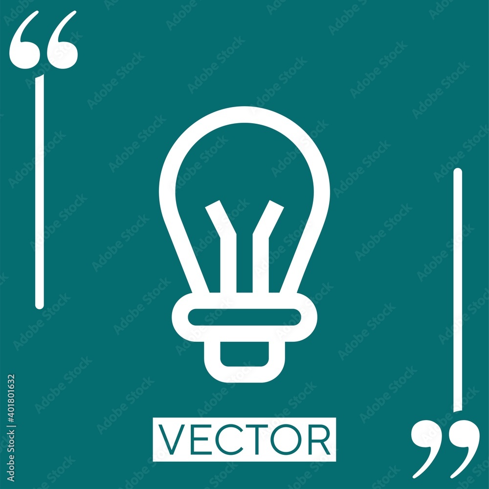 Poster lightbulb vector icon linear icon. editable stroke line