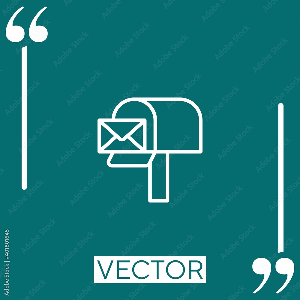 Poster mailbox vector icon linear icon. editable stroke line