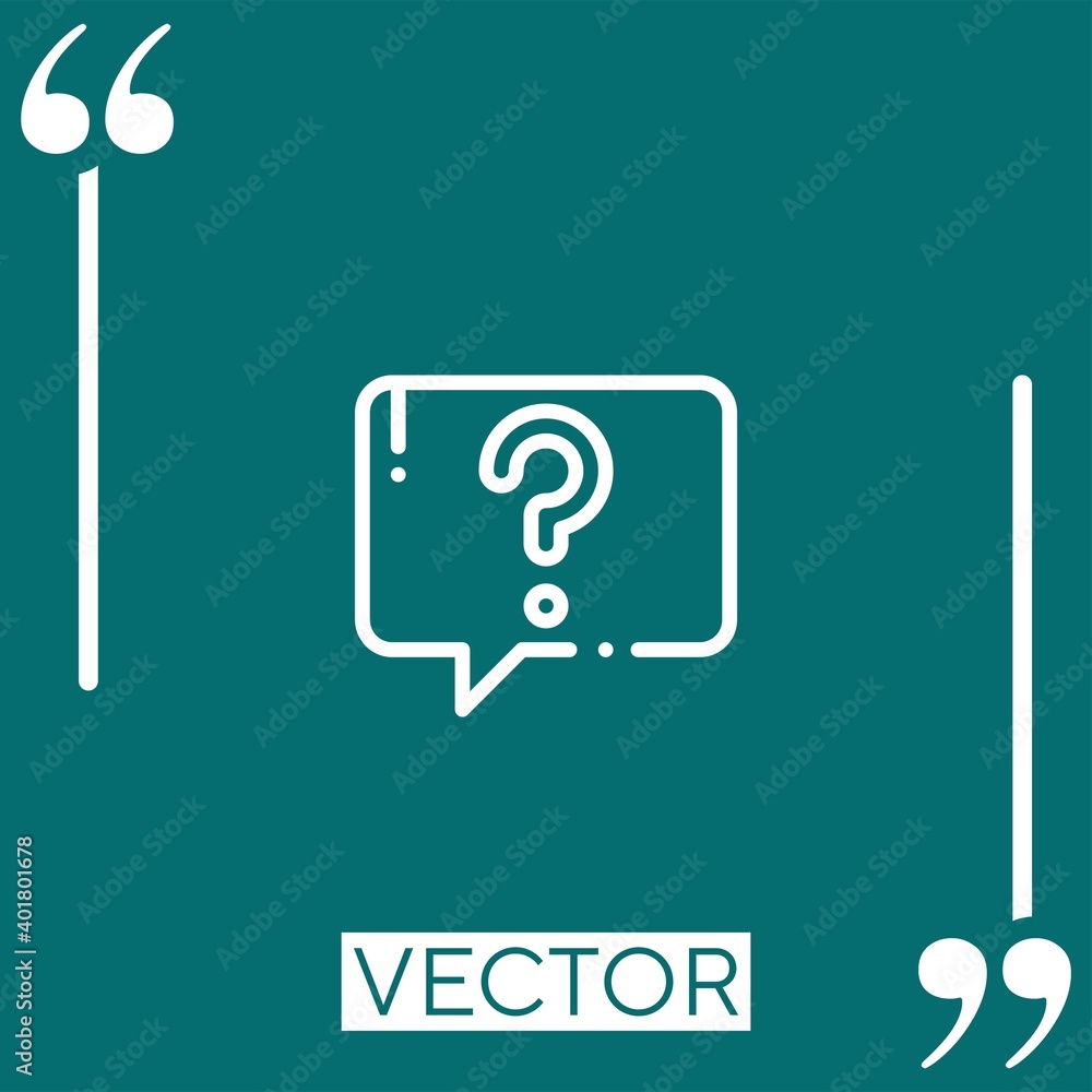 Poster question vector icon linear icon. editable stroke line