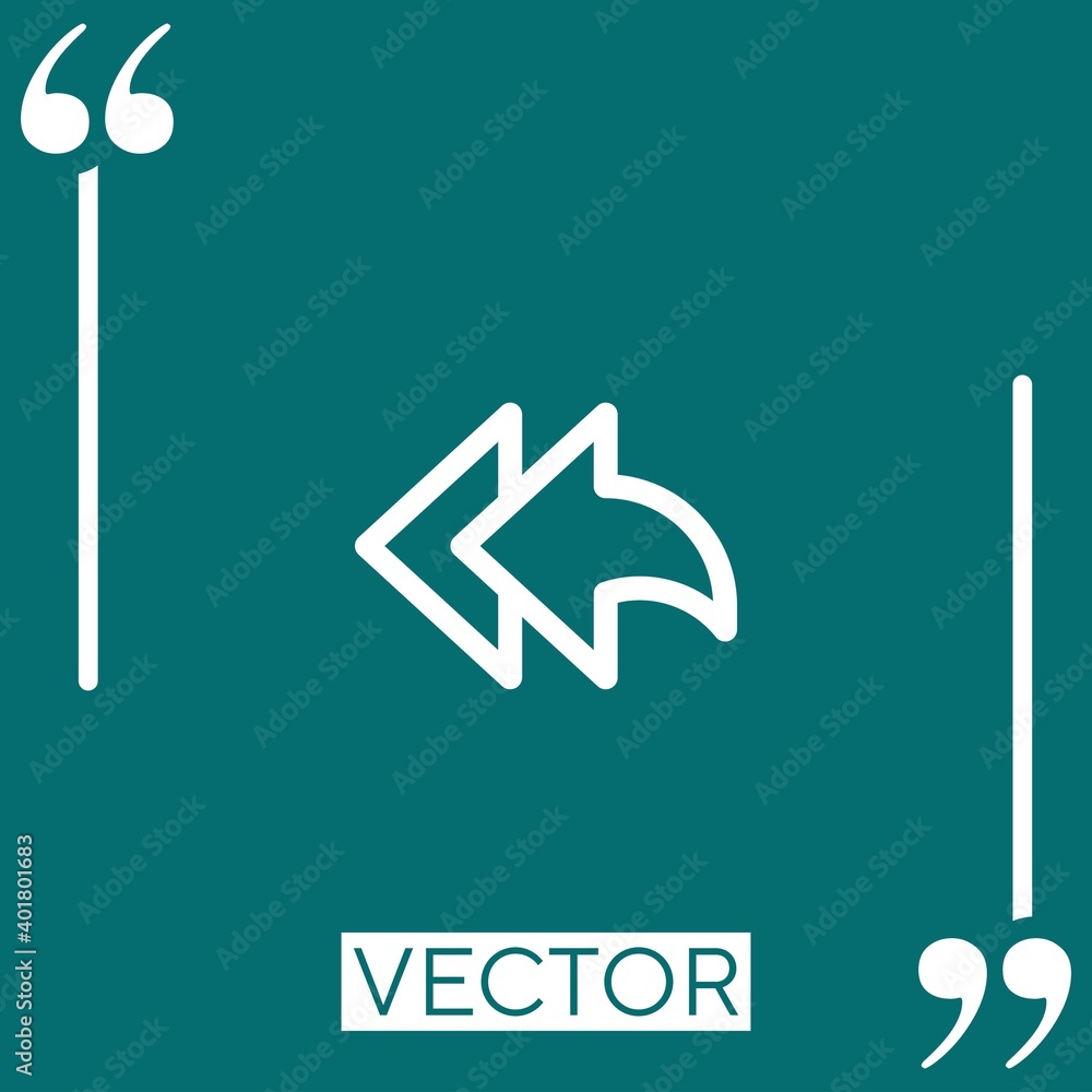 Poster reply all vector icon linear icon. editable stroke line