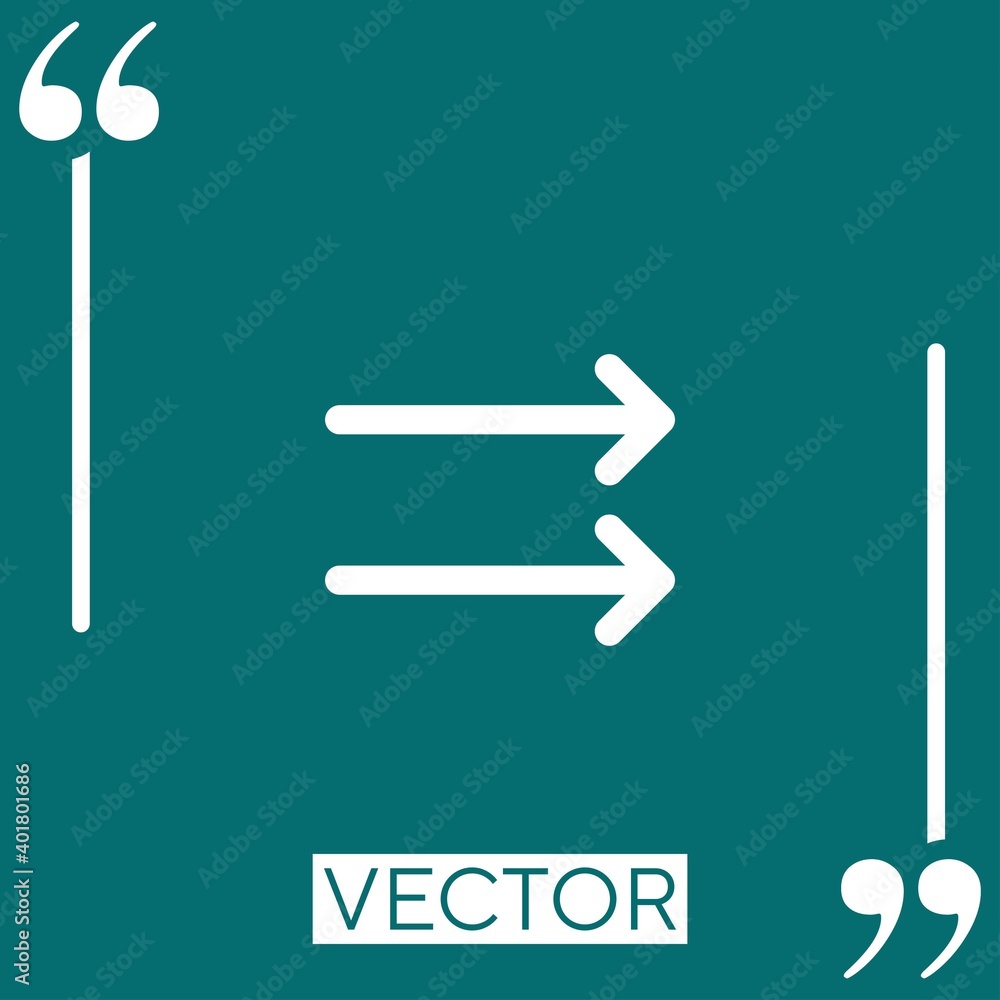 Poster right arrow vector icon linear icon. editable stroke line