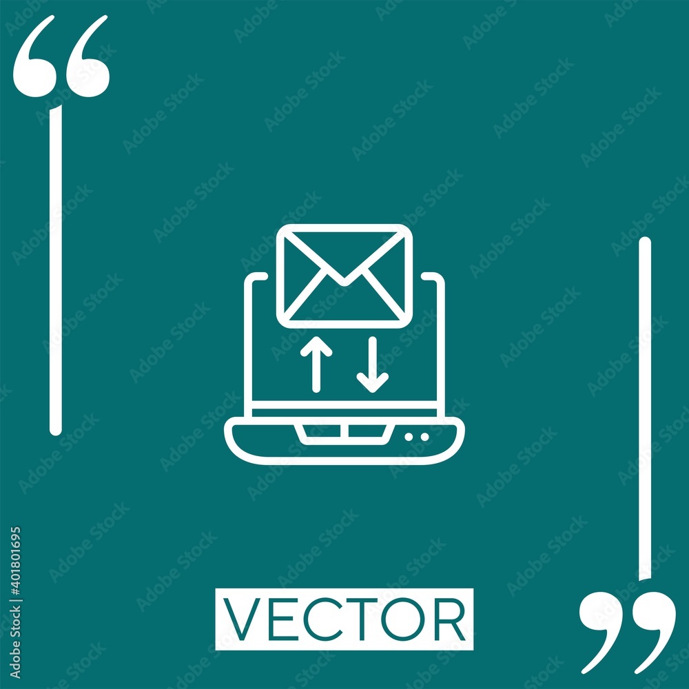 Poster send vector icon linear icon. editable stroke line