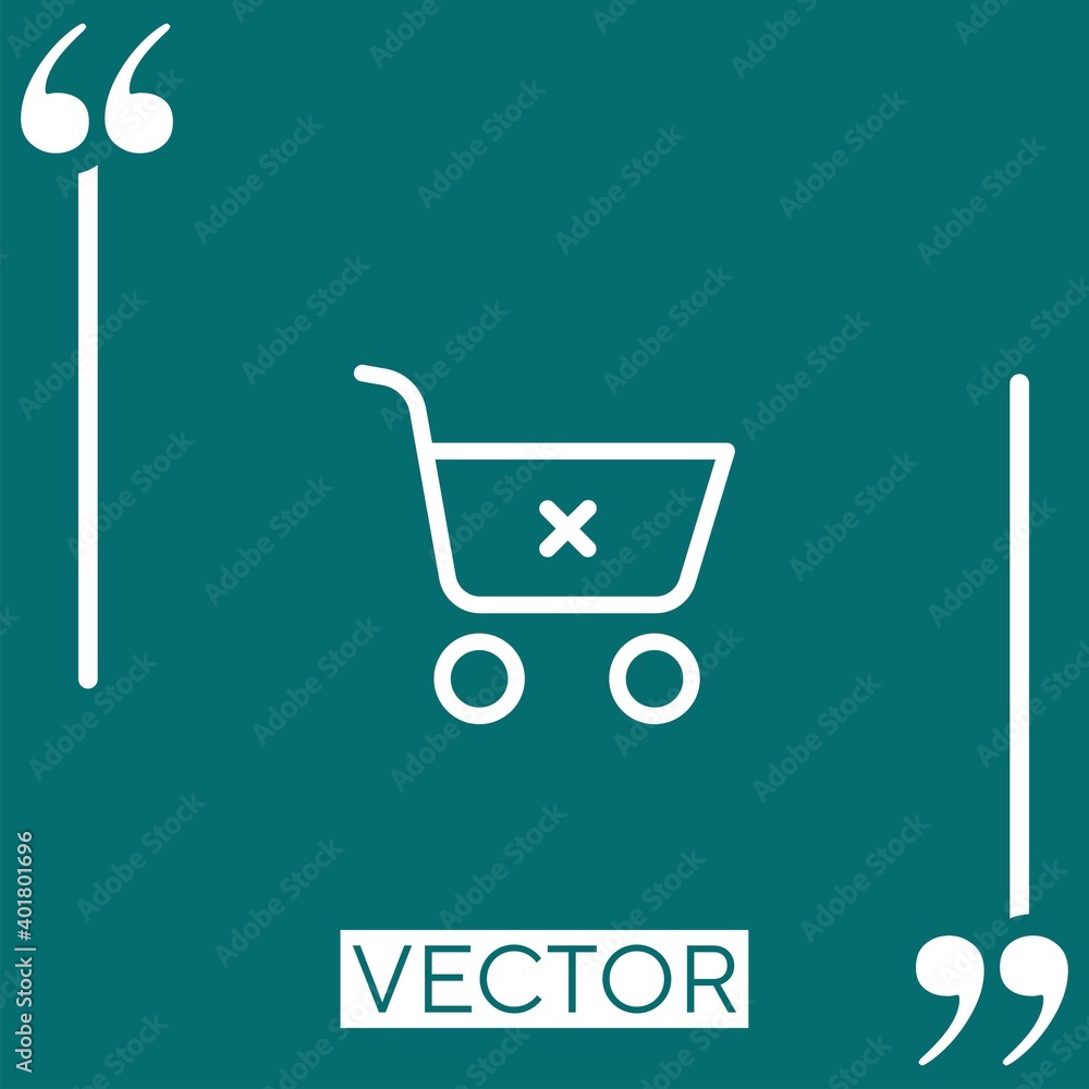 Poster shopping cart vector icon linear icon. editable stroke line
